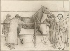 马经销商，c.1918（纸上蜡笔） 作者 罗伯特·波希尔·贝文